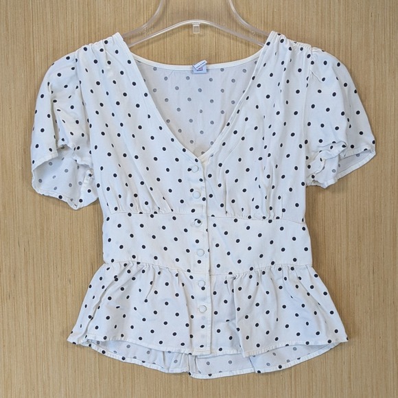 Old Navy Tops - Old Navy Women's Retro Feminine Twee Office Polka Dot Peplum Corset Top Small